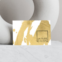 Artista Moderno Abstrato Faux Dourado Brushstrokes