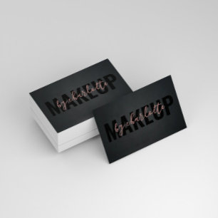 Cartão De Visita Artista Moderno da Maquiagem do Salão Preto do Ca