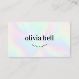 Cartão De Visita Artista Moderno da Maquiagem Iridescente de Tendên