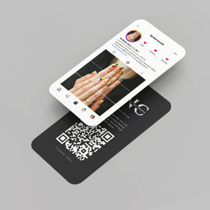 Cartão De Visita Artista Moderno Instagram Preto Branco