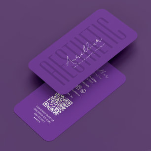 Cartão De Visita Artista Moderno Makeup Cosmetólogo Roxo Real