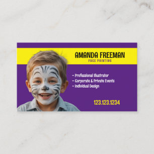 Cartão De Visita Artista Pintor Roxo e Amarelo
