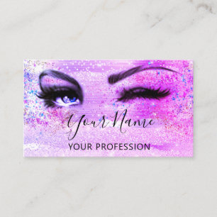 Cartão De Visita Artista Profissional Eyelash Glitter Pink Ho