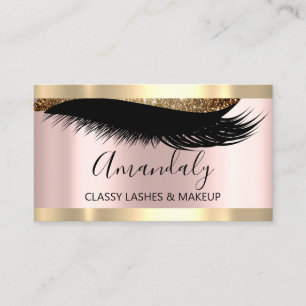 Cartão De Visita Artista profissional Eyelash Rosa Modern