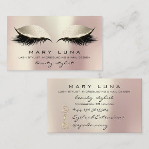 Cartão De Visita Artista Torneira-Colher Coloca-Colas Lashes Rosa d