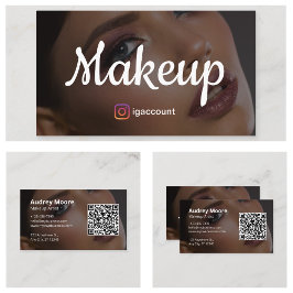 Cartão De Visita Artista Único Elegante de Maquiagem de Trendy