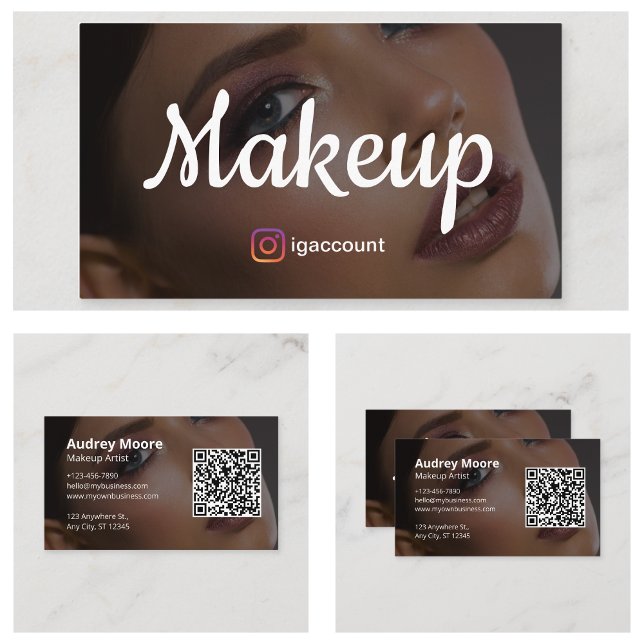 Cartão De Visita Artista Único Elegante de Maquiagem de Trendy (Unique Elegant Trendy Makeup Artist Business Card
)