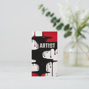 Cartão De Visita Artista Vermelho e Negro
