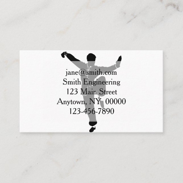 Cartão De Visita Artistas Marciais - Escolher cor de fundo (Frente)