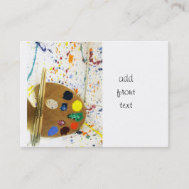 Cartão De Visita Artistas Pintam Splatter e Paleta de Pintura