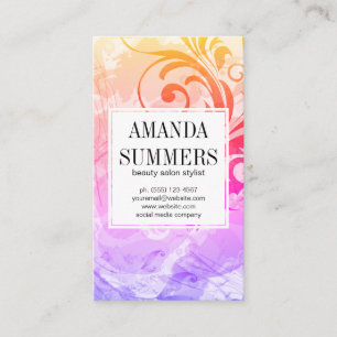 Cartão De Visita Artística Colorida Contemporânea