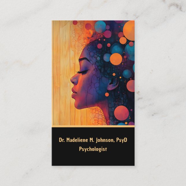 Cartão De Visita Artsy Eetal Mulher Silhouette Psicóloga QR (Frente)