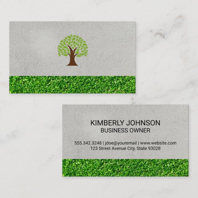 Cartão De Visita Árvore | Cuidados de jardim (Frente/Verso)