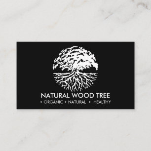 Cartão De Visita árvore da floresta branca negra