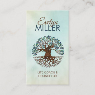 Cartão De Visita Árvore da vida - Yggdrasil - Folhas de Mármore