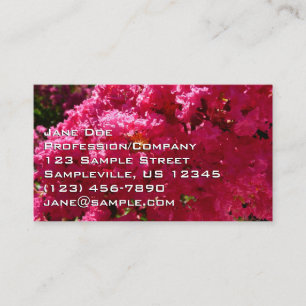 Cartão De Visita Árvore de Crape Myrtle Flor Magenta