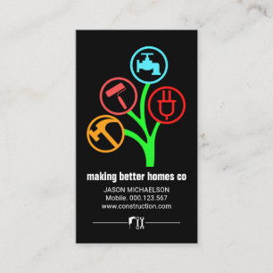 Cartão De Visita Árvore De Ferramentas Do Handyman