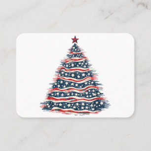 Cartão De Visita Árvore de Natal da Bandeira Americana Patriótica