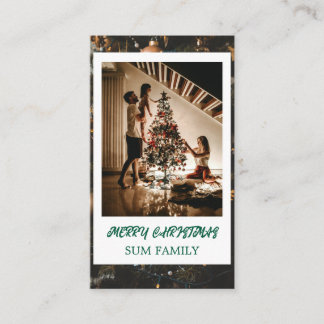 Cartão De Visita Árvore de Natal da Família Elegante Celebração de