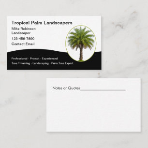 Cartão De Visita Árvore de Palm dos Serviços de Paisagem Tropical