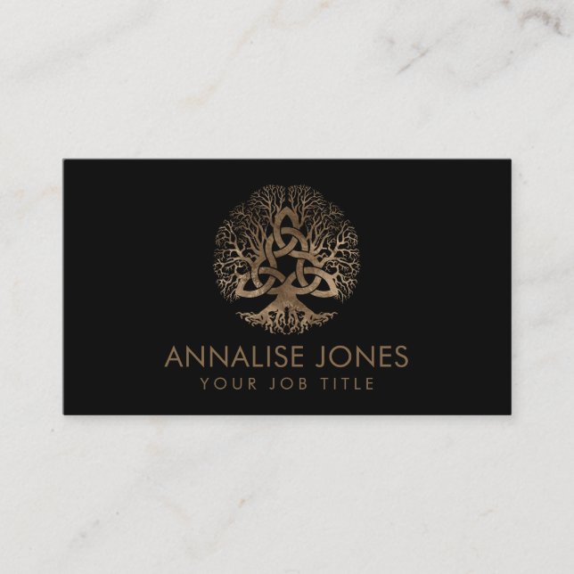 Cartão De Visita Árvore de vida com Triquetra (Frente)
