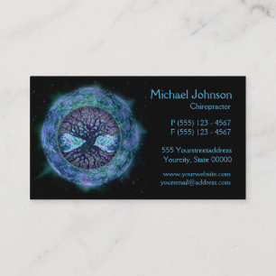 Cartão De Visita Árvore de vida no espaço por Amelia Carrie