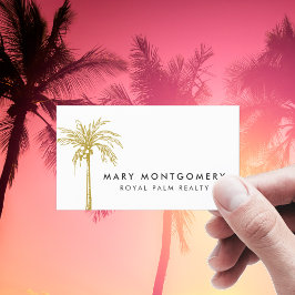 Cartão De Visita Árvore Dourada tropical moderna profissional de pa