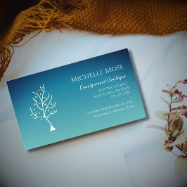 Cartão De Visita Árvore Whimsical da Vida Tendência Exclusiva Verde