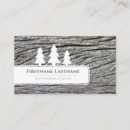 Cartão De Visita Árvores brancas legantes cortadas em madeira de gr