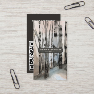 Cartão De Visita Árvores de Birch Terapêutica Personalizada para Di