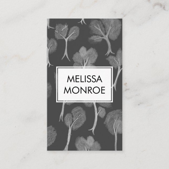 Cartão De Visita Árvores de Fumos Suaves Abstrato Místicos (Frente)