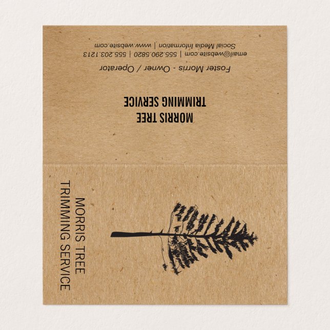 Cartão De Visita Árvores | Paisagismo | Jardineiro (Exterior Desdobrado)