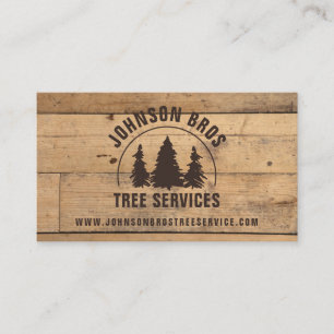 Cartão De Visita Árvores Rústicas Plank De Madeira
