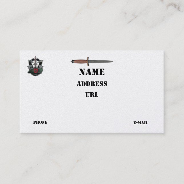 Cartão De Visita as 7as forças especiais controlam o remendo recon (Frente)