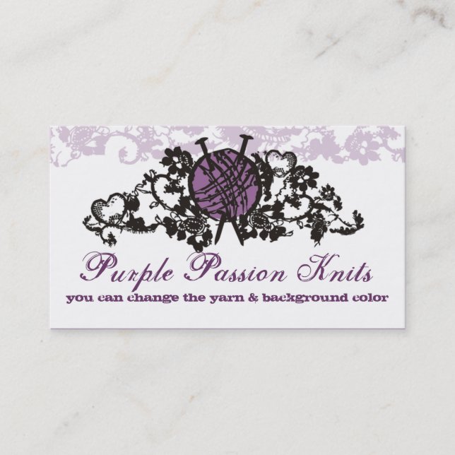 Cartão De Visita as agulhas de confecção de malhas feitas sob (Frente)