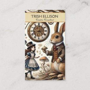 Cartão De Visita As aventuras de Alice no País das Maravilhas Coelh