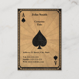 Cartão De Visita Ás de espada do vintage
