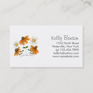 Cartão De Visita As flores da mãe · Margaridas alaranjadas &