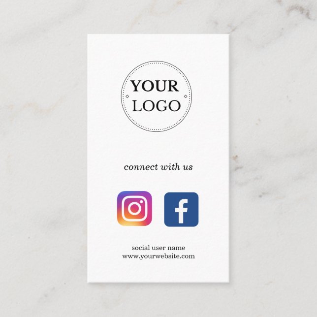 Cartão De Visita As mídias sociais se conectam conosco (Frente)