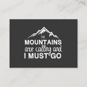 Cartão De Visita As Montanhas Estão Ligando E Eu Preciso Ir