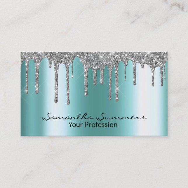 Cartão De Visita As Unidades De Prata Metálicas Parecem Personaliza (Frente)