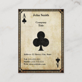 Cartão De Visita Ás Vintage de Clubs