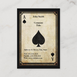 Cartão De Visita Ás Vintage de Espadas