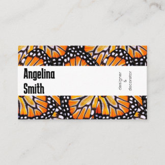 Cartão De Visita Asas borboletas monarcas coloridas modernas