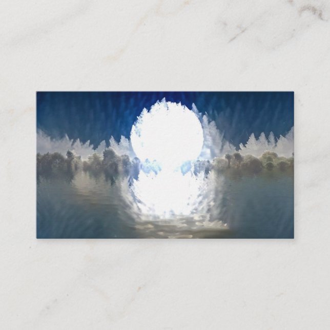 Cartão De Visita Ascensão branca da lua (Frente)