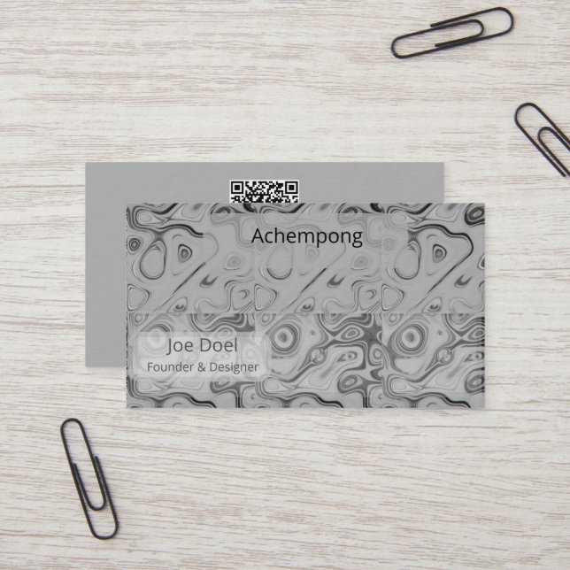 Cartão De Visita Ash Gray Opulent Abstract Luxury Business Card  (Frente/Verso In Situ)