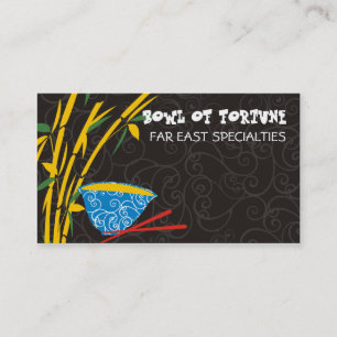 Cartão de visita asiático de bambu dos chopstick