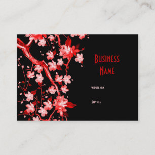 Cartão de Visita Asiático Japonês Flor de Cerejeir