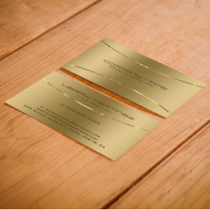 Cartão De Visita Aspecto de Aço Dourado Inoperante Moderno, Faux Me