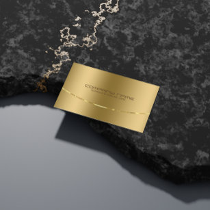 Cartão De Visita Aspecto de aço inoxidável Dourado de Design metáli